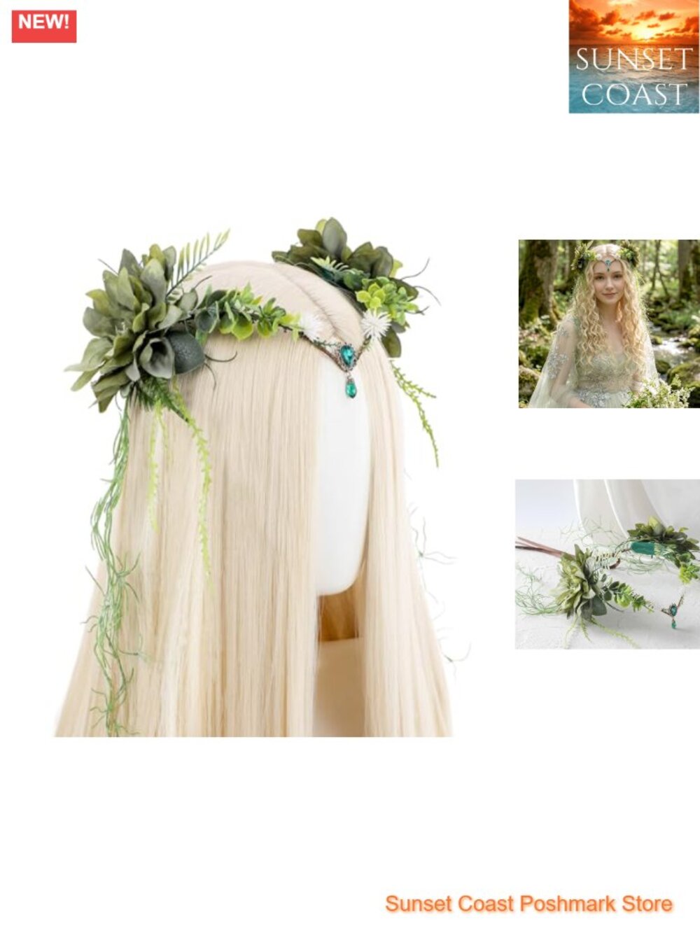 Woodland Flower Fairy Crown - Forest Elf Headpiece for Renaissance Cosplay &